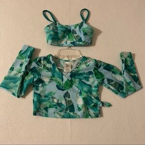 Art Class Bikini Rashguard top and matching rash guard girls green rash …